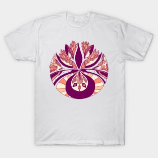 Peach Abstract Motif T-Shirt